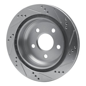 Chevrolet Camaro Brake Rotor (1) - Rear Left - R1 Concepts - Drilled & Slotted - Silver - `98-`02